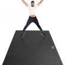 GXMMAT Large Exercise Mat 6'x4'/6'x5'/6'x6'(7mm), Thick Workout Mats for Home Gym Flooring, Extra Wide Non-Slip Durable Cardio Mat, Shoe Friendly, Perfect for Plyo, MMA, Jump Rope, Weights, Fitness