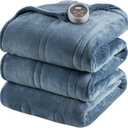 Beautyrest Heated Blanket, Electric Throw Blanket, Soft, Warm, Reversible Plush - Sherpa Heating Blanket Throw, 3 Heat Settings, 2 hr Auto Shut Off, Machine Washable, Oversized 60 in x 70 in, Blue
