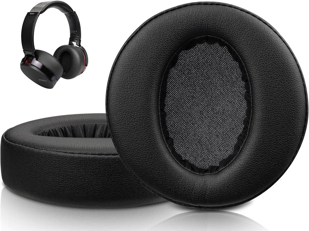 SOULWIT Professional Earpads Cushions Replacement for Sony MDR-XB950 XB950BT XB950B1 XB950N1 XB950AP Over-Ear Headphones, Ear Pads with Softer Protein Leather, Noise Isolation Memory Foam - Black