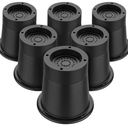 ANNKUT Round Bed Risers 3 inch Heavy Duty,Elevation in Heights 2 or 3 Inch Circle Furniture Risers for Chair Table and Desk Legs Lifting，Adjustable Bed Lifts Risers(Pack of 6 Riser,Black)
