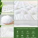 GRT Queen Size Mattress Pad Rayon from Bamboo, Extra Thick Quilted Fitted Mattress Topper with 21 Inches Deep Pocket, Cooling Mattress Pad, Breathable and Noiseless Mattress Cover