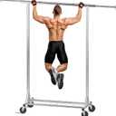 Clothing Garment Rack Capacity 550LBS Rolling Clothes Rack on Wheels - Heavy Duty Commercial Storage Organizer - Mobile Clothes Rack with Multifunctional Design (Silver)