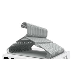 Home Plastic Hangers 30 Pack - Perfect Space Saving Clothes Hanger - Durable and Strong - Perfect Closet Organizers with Shoulder Grooves (Grey)