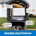 Step2 Lakewood Mailbox and Post Kit, Standard Size, Weather-Resistant Resin, Magnetic Door, Newspaper Holder, Black/Brown
