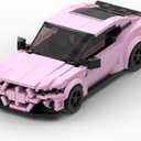 Custom Building Block Sports Car Set, Pink and Black, Racing Vehicle Construction Toy