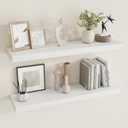 Dreamland 36 inch Floating Shelves for Wall Large Wall Mounted Shelves with Invisible Brackets, White Long Wall Shelves for Bathroom, Living Room, Kitchen, Office, 36x7.9 inch deep Set of 2 (36inch x 7.9inch)