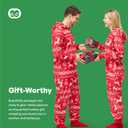 Giggling Getup Grey Women Adults Christmas Pajamas With Hood, Loose Nordic Print Pattern Holiday Jumpsuit (Only 1 PC)-L (Red, L)