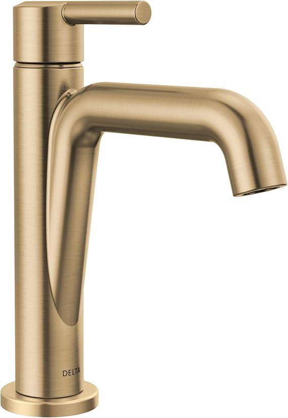 Delta Nicoli Brushed Gold Faucet 3 Hole, 8 Inch Widespread Bathroom Sink Faucet for Vanity, Push-Pop Drain Assembly, Champagne Bronze 35749LF-CZ