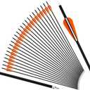 Arrowbash 24 Pcs 31.5 Inch Arrows for Compound Bow Hunting Arrows Carbon Arrows with 3 Inch Plastic Arrow Feathers and Removable Tips 500-600 Spine Archery Target Arrows for Recurve Bow