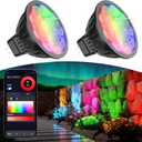 Makergroup Smart WiFi MR16 LED Bulbs Dimmable, RGB MR16 LED Bulb Color Changing, GU5.3 Bipin 12V, Multicolor & CCT Tunable, Memory Function, Music Sync Compatible with Alexa, Google Assistant 2Pack