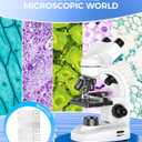 Compound Binocular Microscope for Adults, Professionals & Kids, 40X-2000X Magnification with LED Illumination, Mechanical Stage, WF10x & WF25x EyepiecesCompatible for Lab, School, Home Education