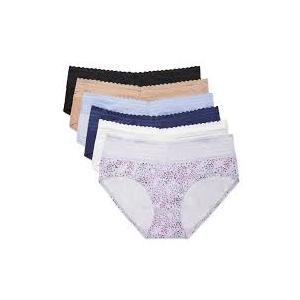 Warners® Blissful Benefits Dig-Free Comfort Waistband with Lace Microfiber Hipster 6-Pack RU1796W Warners® Blissful Benefits Dig-Free Comfort Waistband with Lace Microfiber Hipster 6-Pack RU1796W