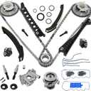 5.4 3v Timing Chain Kit with Water/Oil Pump For 2005 F150 2004-2008 2005-2010 Expedition 5.4 Triton Engine Timing Chain Set Replace # 3R2Z-6A257-DA