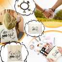 Paterr 4 Pcs Halloween Boo Basket Gift Spooky Tote Bag Keychain Cosmetic Bag Pumpkin Bracelets Ghost Love Boo Gifts for Women (Beige)