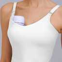 Nursing Tank Tops for Breastfeeding Nursing Sports Bras U Back Sleeveless Tank Top Workout Fitness Maternity Bra (White, M)