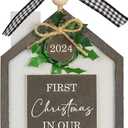 2024 Christmas House Warming Gifts New Home Ornament Housewarming Gifts for New House, Housewarming Gift Presents for Women, Couple - New Home Owners Gift - Wooden New Home Bowknot