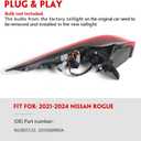 Huray Right LED Outer Tail Light Fit for Nissan Rogue 2021-2024