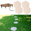4Pcs Large Stepping Stones Outdoor Garden Walkway, Durable Plastic Pavers for Patio, Pathway, and Landscaping, Weatherproof Stepping Stones with Ground Stakes for Easy Installation