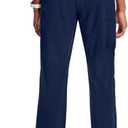 Cherokee Infinity Men Scrub Pants, 6 Pockets, Tapered Leg with Zip Fly Front and Inside Functional Drawstring Cargo - CK200A (Blue, XL)