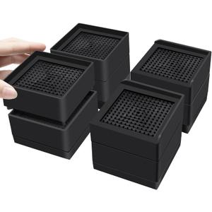 Flechazo Pack of 8 Furniture Bed Risers, 2 or 4 Inch Heavy Duty Adjustable Plastic Triangular Furniture Risers with Non-Slip Mats for Bed, Desk, Sofa