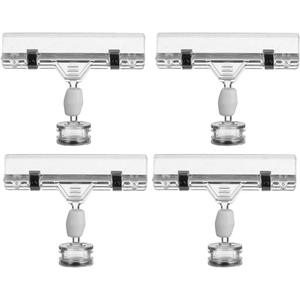 Transparent Magnet Clip 4Pcs Price Tag Holders for Retail Displays Easy to Use Magnetic Sign Clips for Supermarkets and Stores