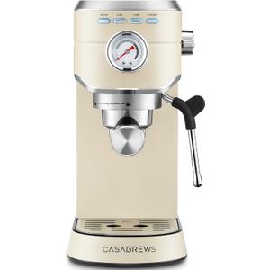 CASABREWS CM5418 Espresso Machine 20 Bar, Small Espresso Maker with Milk Frother Steam Wand, Stainless Steel Espresso Coffee Machine with 34oz Removable Water Tank, Cafetera Espresso, Creamy