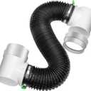 MOPHA 8FT Dryer Vent Hose for Tight Space, 90 Degree Dryer Vent Elbow with Rubber Seal Connectors, Indoor Dryer Hose Vent Kit with 6-Layer Duct, Heat Resistant Dryer Exhaust Flexible Pipe with Adapter