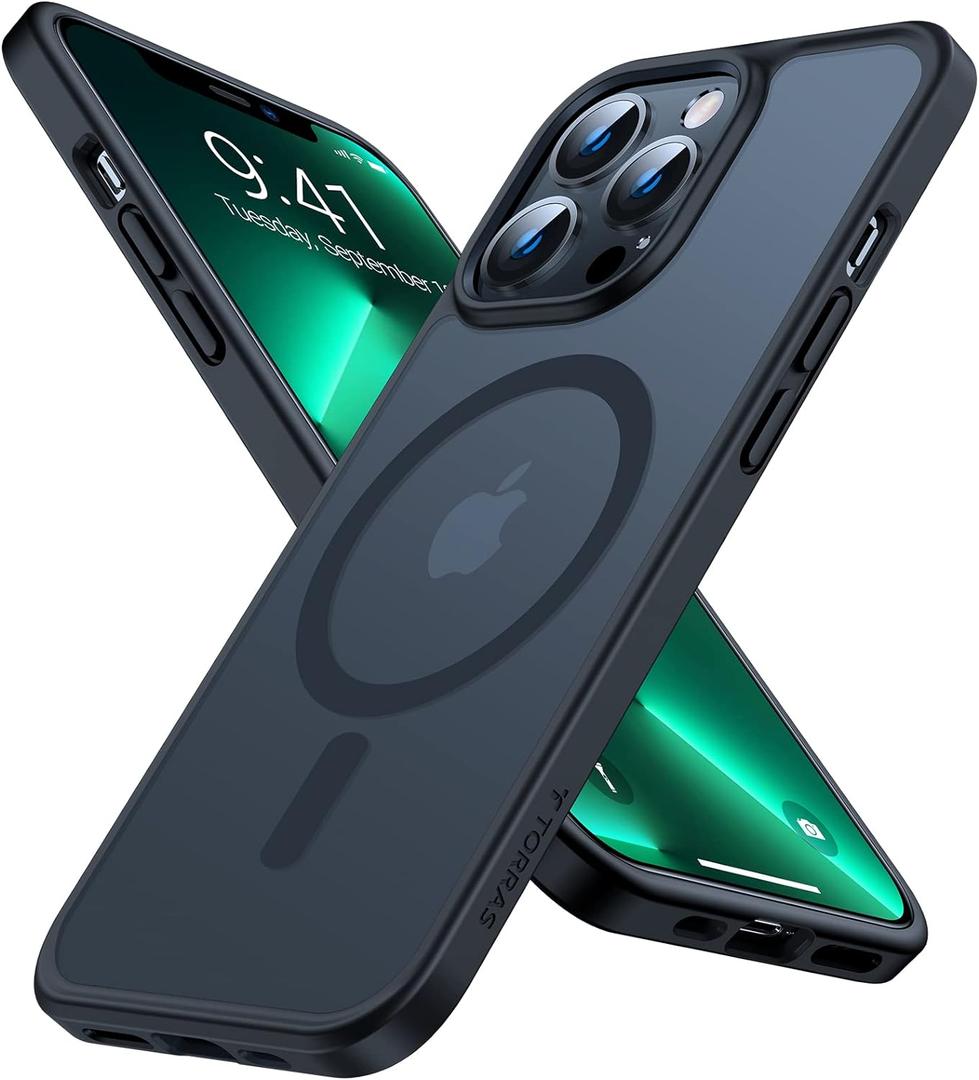 TORRAS Magnetic Shockproof for iPhone 12 Pro Case/iPhone 12 Case, [Military-Grade Drop Tested] [Compatible with MagSafe] Translucent Slim Protective Anti-Scratch, Black