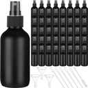 Yungyan 100 Pcs 4 oz Mini Glass Spray Bottles Empty Small Essential Oil Bottles Fine Mist with 3 Funnel 5 Dropper Cleaning Brush for Hair Travel Plants Perfumes(Black)