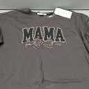 Mama Shirts for Women 2046 Oversized Mama Letter Print Cute Bow Mom Life Tshirts Mom Short Sleeve Casual Trendy Graphic Tees, Large