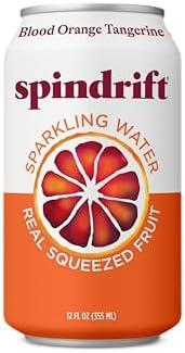 SPINDRIFT Blood Orange Tangerine Sparkling Water Single, 12 FZ 24 Pack Best By 10/11/26