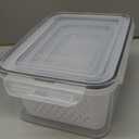 Freshmage Fruit Storage Containers for Fridge with Removable Colander, Airtight Food Storage Container, Dishwasher Safe Produce Saver for Refrigerator, Keep Berry Fruit Fresh Longer 4 pcs Small Clear