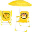 PLULON Kids Beach Chair with Umbrella - Folding Lawn & Camping Chair with Summer Shade for Beach, Pool, Travel & Outdoor (for 1-5 Years Old) (Yellow)