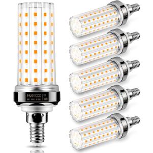 FanNicoo E12 LED Bulb, 20W LED Corn Light Bulb 150W Equivalent 2000Lumen 3000K Warm White Non-Dimmable LED Candelabra Light Bulbs for Ceiling Fan Home Kitchen Bathroom Indoor Pack of 6