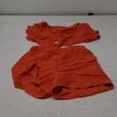 MSLG Women's Sexy 2 Piece Set Solid Summer Bodycon Suit Casual Tie Front Short Sleeve V Neck Crop Top Shorts Outfits Sets S42 (Orange) S