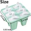Popsicle MoldPopsicle Maker Popsicle Molds 6 Pieces Silicone Ice Pop Molds BPA Free Popsicle Mold Reusable Easy Release Ice Pop Make (Green)