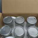 6 Pack 32 oz Glass Mason Jars, Wide Mouth Mason Jars with Lids and Bands and 6 White Plastic Mason Jar Lids, Clear
