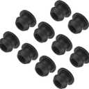 MECCANIXITY Silicone Snap in Locking Hole Plugs,Rubber Panel Seal Cover Flush Type Panel Round for Kitchen Rubber Bulkheads Waterproof Sealing Plugs 8mm/0.3 Inch Diameter Black,Pack of 10