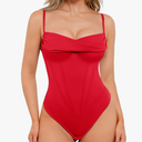 Popilush Corset Bodysuit for Women Tummy Control Shapewear Cowl Neck Tops Concert Outfits Thong Bodysuits Large
