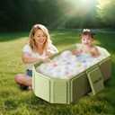 Toddler Bath Tub for Shower, Portable Baby Bathtub, Foldable Kids Bathtub Portable, Travel & Shower Ready, Easy to Clean, Sturdy & Thick, Fits Ages 1-3, Green