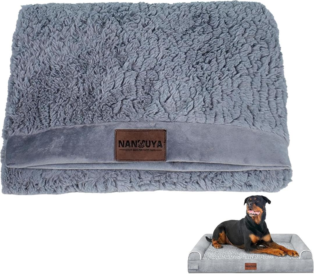 Dog Bed Cover - Soft Plush Replacement Cover Removable Washable - Grey for 44" x 34" XX-Large Dog Bed Dog Bed Cover - Soft Plush Replacement Cover Removable Washable - Grey for 44" x 34" XX-Large Dog Bed