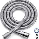 G-Promise 70 Inch Stainless Steel Long Shower Hose, Flexible and Tangle-Free, for Shower and Pet Shower, Clean Bathroom Corners(Chrome)