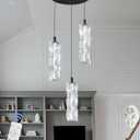 ykolupty Pendant Lights Kitchen Island 3-Lights Pendant Chandelier for Dining Room Hallway Stairwell,LED Dimmable 2700K-6000K