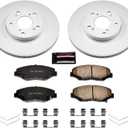 PowerStop Front Brake Kit For Acura ILX 2014-15 |Honda Accord 2003-12 |Civic 2013-21 |CR-V 2002-04 |CR-Z 2016 - Fully-Coated Disc Rotors with Z17 Ceramic Brake Pads Replacement, CRK1043