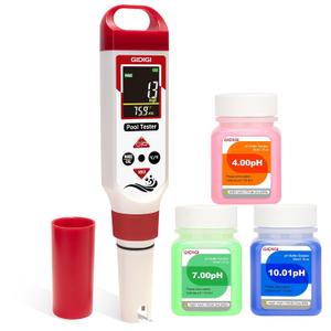pH Chlorine Meter Digital 7 in 1, Pool ORP Salinity Meter Test pH CL Salt ORP EC TDS Temp, for Pools Aquariums Hydroponics Drinking Water Hot Tubs, Water Test Kit, with Calibration Solution