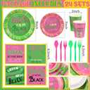 168 Pcs Green and Pink Supplies Princess and Witch Tableware Set Paper Plates Napkins Cups and Tableware Sets for Girls Birthday Party Dinnerware Supplies Decor, Serves for 24 Guest