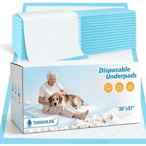 Puppy Pee Pads for Dogs 51"x36" 40 Count, Extra Large Dog Pee Pads, XXXXL Leak-Proof & Super Absorbent Dog Pee Pads, Thicken Disposable Potty Pads Puppy Training Pads for Cats Rabbits