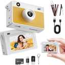 HOTU Mini Keychain Camera, 2K 20 MP Mini Digital Camera with 16G Card for Travel and Vlog, Long Battery Life, Photo Video Camera Compact and Portable for Kids, Teens, Yellow