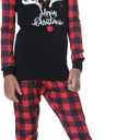 VENTELAN Family Matching Christmas Pajamas Set Holiday Santa Claus Sleepwear Xmas PJS Set for Couples and Kids (XX-Large, Red Plaid)