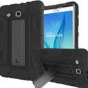 Case for Samsung Galaxy Tab E 9.6, Three Layer Hybrid Rugged Heavy Duty Shockproof Anti-Slip Case Full Body Protection Cover for Tab E Nook 9.6 inch(SM-T560) Black